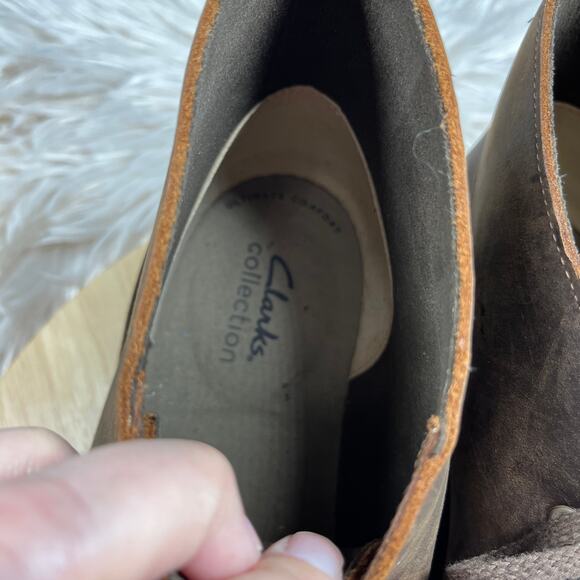 Clarks Bushacre 2 Chukka Desert Boots Mens Sz 8.5M Brown Beeswax Leather Brown - Picture 8 of 10